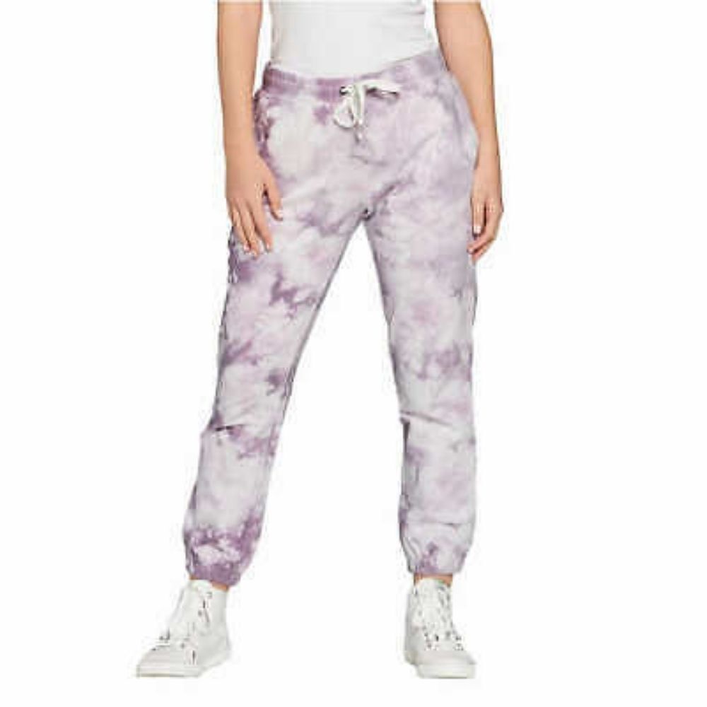 Mauby Womens Tie Dye Jogger Sweatpant, Purple Tie Dye